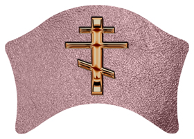 DABAN 519 BZ SH OR Bronze Orthodox Cross Shimmer Orchid Background